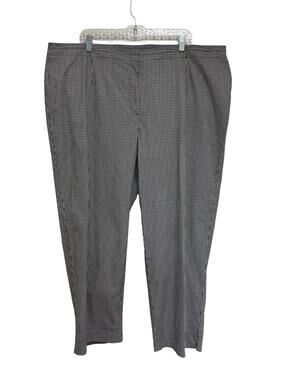 NEW Talbots Woman Black and White Gingham Classic Cotton Pants - Size 22W